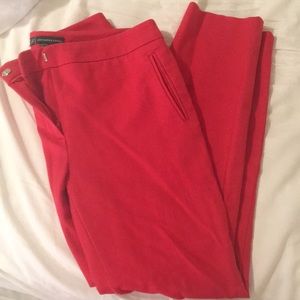 Adrianna Papell Cropped Red Dress Pants